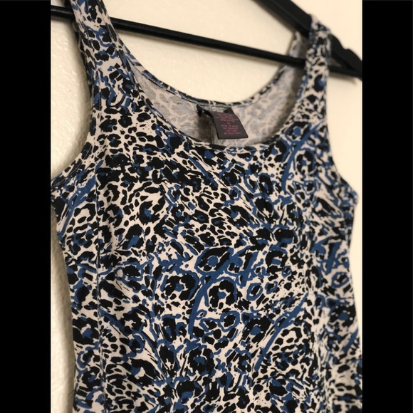 Black and blue print summer long dress for women - Picture 4 of 6